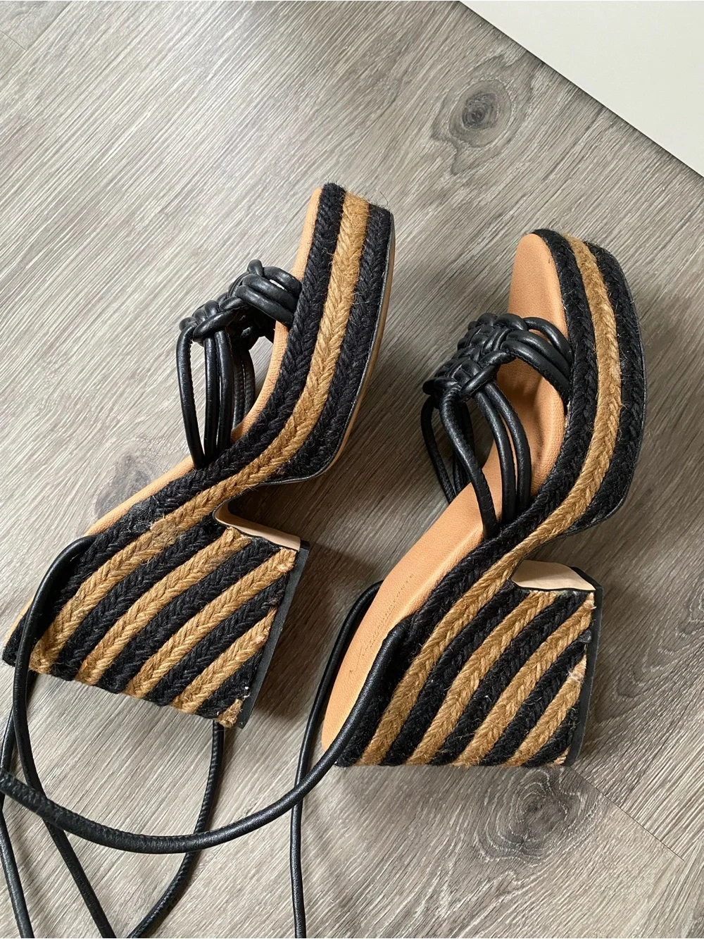 Anthropologie Raffia Platform Heels